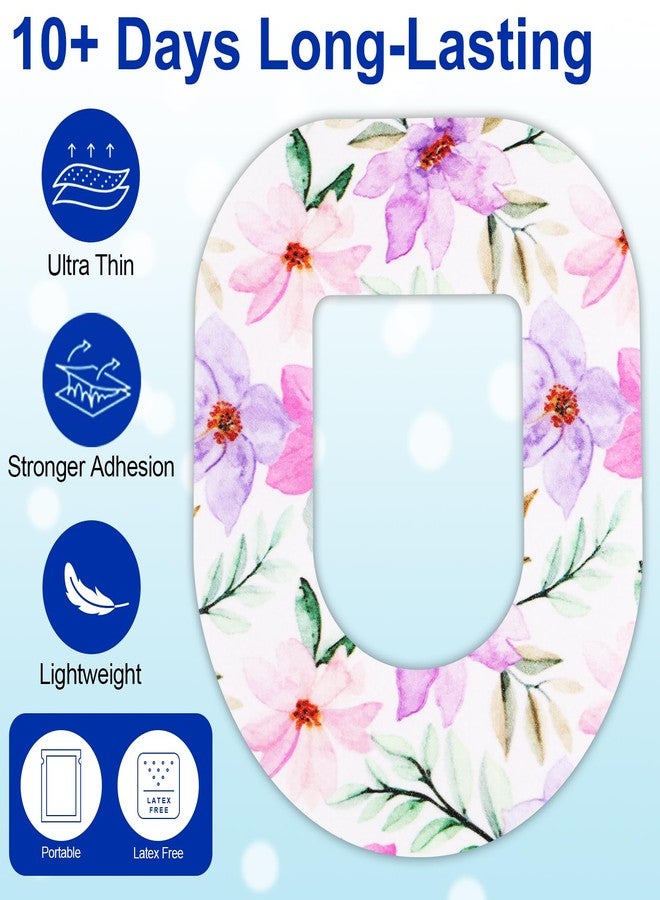 HONYOU 15Pack Omnipod 5 Overpatches Waterproof & Sweatproof, Pod Pals Omni Pod 5 Adhesive Overlay Hypoallergenic & Latex Free Omnipod Adhesive Patches, Floral Pattern - Image 5